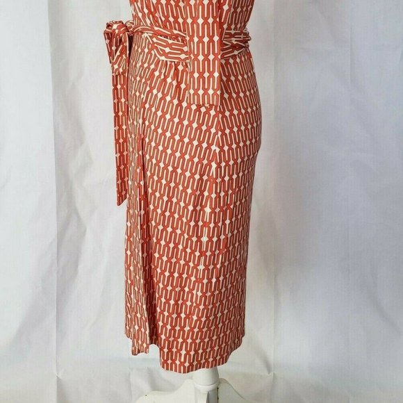 Anthropologie Coral Geometric Wrap Dress XS - Picture 7 of 8